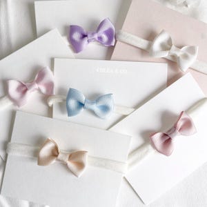 Pastell Bogen Stirnband | Neugeborenen Stirnband | Band Bogen | Baby Stirnband | Taufhaarband | Babyparty | Baby Geschenk | Baby-Geburtstag-Stirnband