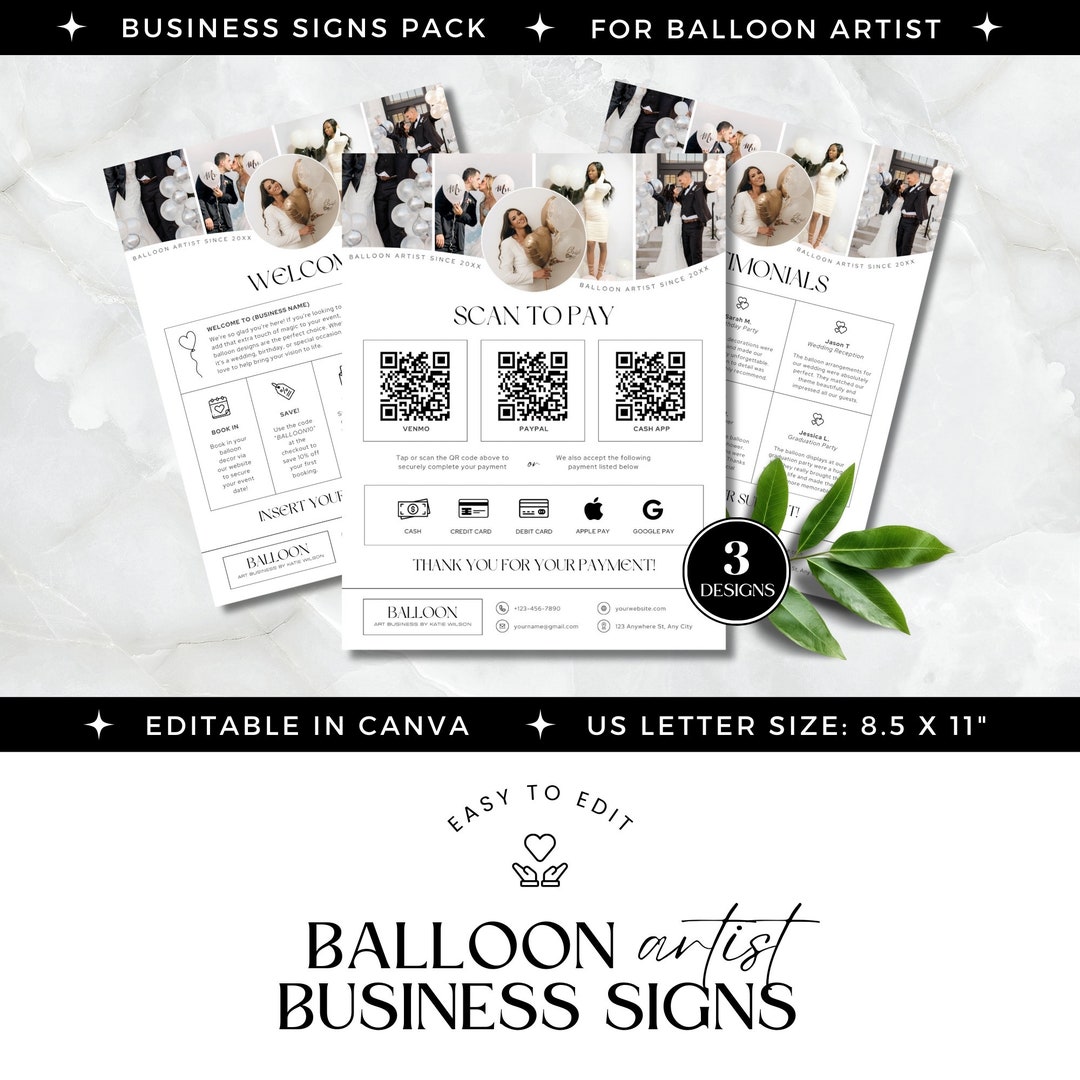 Sign For Balloon Balloon Business Marketing, Balloon Artist Flyers, Signs for Balloon ...
