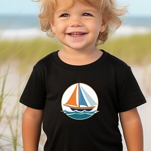 Sailboat Toddler T-Shirt | Unisex Kids Graphic Tee, Cute Sailboat Design, Baby Summer Shirt, Nautical Apparel for Toddlers