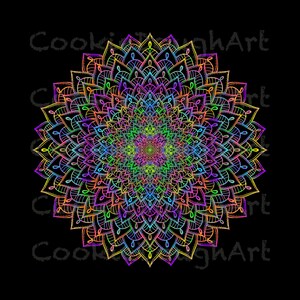 Mandala, PNG clipart for prints, Colorful, Vibrant, digital download, Personal Use, Commercial Use