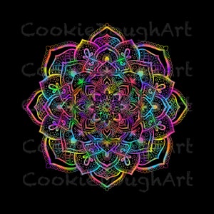 Mandala, PNG clipart for prints, Colorful, Vibrant, digital download, Personal Use, Commercial Use