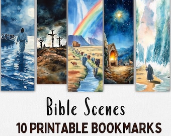 Watercolor Bible Bookmarks: Christian Art Prints (Digital Download)