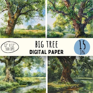 Watercolor Tree Clipart: Summer Park Designs (Digital Download)