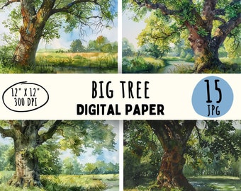 Watercolor Tree Clipart: Summer Park Designs (Digital Download)