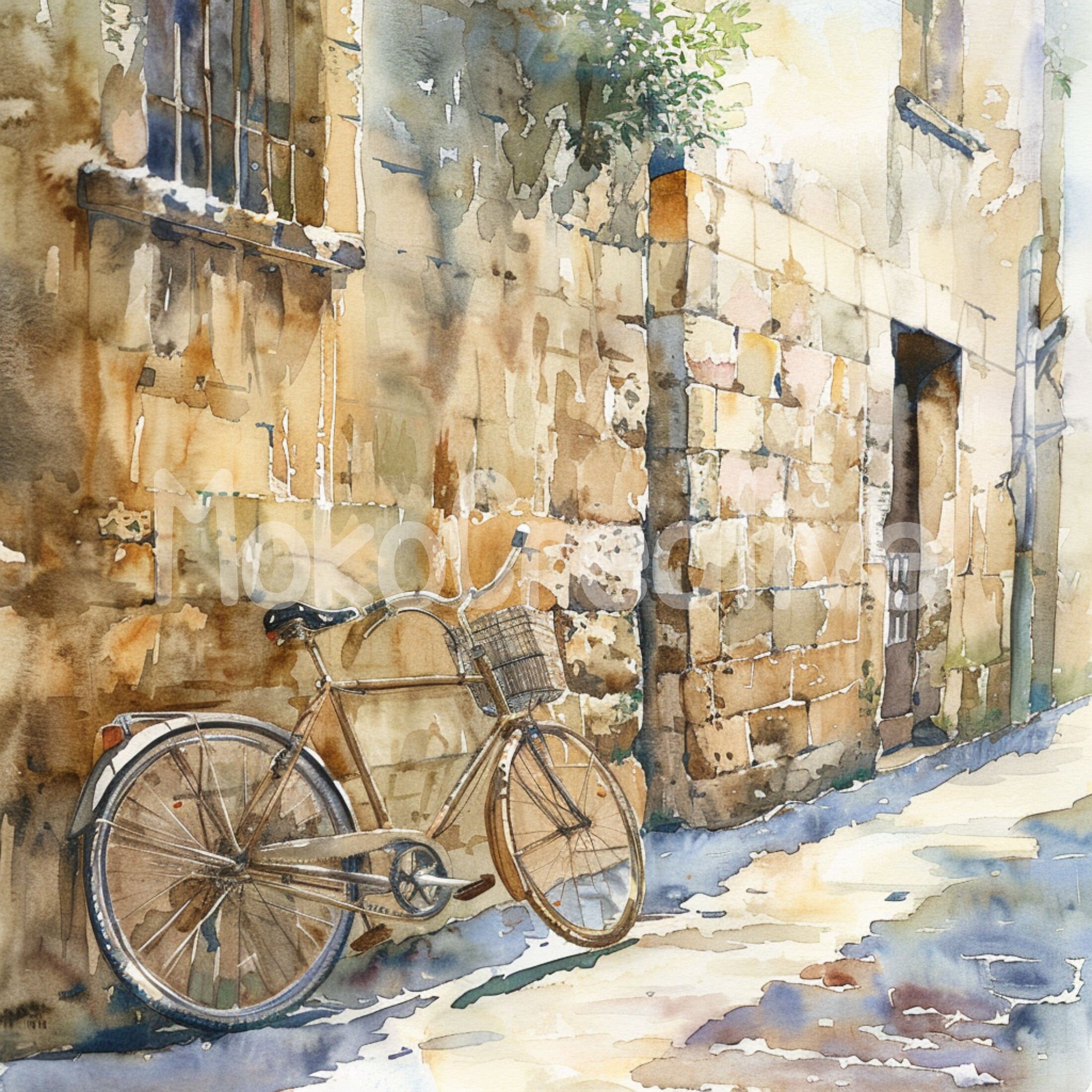 水彩画：自転車と風景 2006年作 水彩画：自転車と風景 2006年作 水彩画：自転車と風景 2006年作