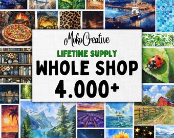 4000+ Watercolor Art & Pattern Megabundle: Commercial Use (Digital Download)