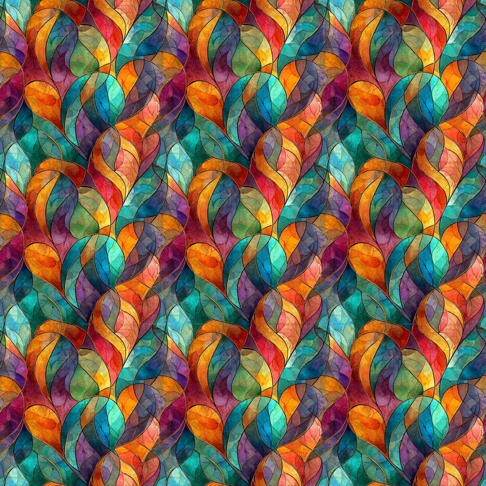 Stained Glass Pattern: Geometric Mosaic PNG Textures (digital Download ...