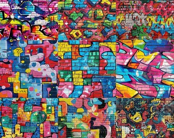 42 Graffiti Wall Digital Papers: Street Art Backgrounds (digital