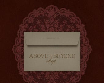 Envelope Logo Mockup PSD | Luxury Branding Presentation | Lace Stationery Mockup | Smart Object Template