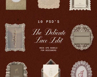 Wedding Invitation Mockup Bundle | 10 Lace Stationery PSD Mockups | Luxury Branding Templates
