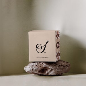 Minimalist Candle Box Mockup: Product Packaging Branding (PSD)