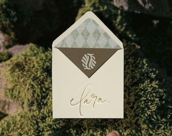 Gold Foil Envelope Mockup: Elegant Wedding Stationery (PSD File)