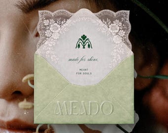 Luxury Wedding Mockup PSD | Embossed Lace Invitation Presentation | Photoshop Smart Object