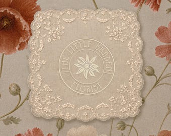 Square Mock Up Lace Embroidery Branding Presentation (PSD Files)