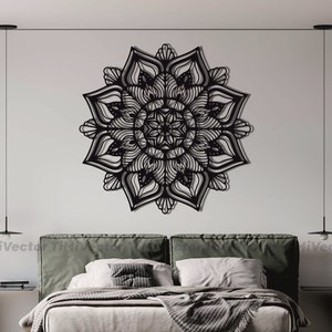Siermandala ontwerp dxf, eps, svg, cdr-bestanden voor lasersnijden, plasmasnijden, glowforge, digitaal bestand, interieur, snijmachines
