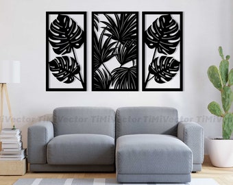 Monstera Leaf SVG Bundle, Laser Cut Files, CNC Vector (Digital Download)