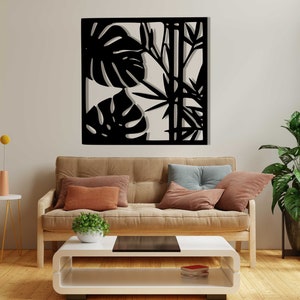 Silueta de hoja moderna para corte láser y cnc, archivos svg/dxf/cdr/eps, ideal para decoraciones de pared elegantes y proyectos artísticos, descargar.