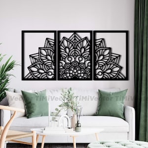 Mandalapanelen, spiritueel decor, lasergesneden, svg/dxf/cdr/eps, kunst aan de muur, woondecoratie, vectorontwerp, plasmasnijden, metalen kunst, cnc-patroon.