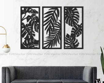 Tropical Leaf Wall Art, Laser Cut Files (Digital Download)