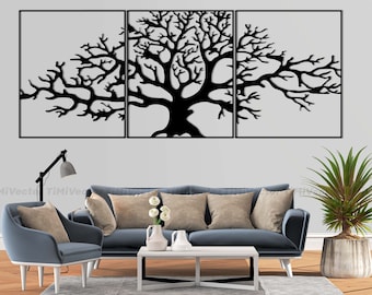 Tree with Branches, intricate wall art, laser cut, svg/dxf/cdr, metal art, home decor, vector design, plasma cut, cnc file, digital download