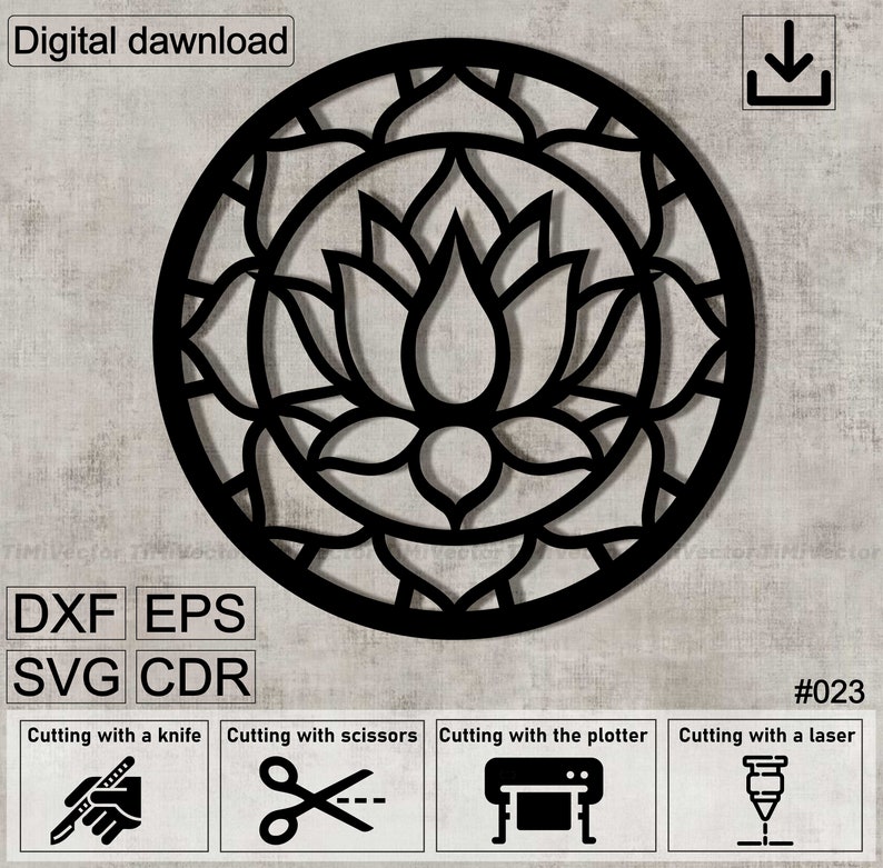 Lotus Flower Mandala Laser Cut File: Spiritual Wall Art (digital ...