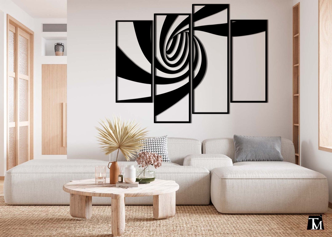 MPLONG Wall Art, Set Of 3 Black And White Simple Natural Contemporary Abstract Color Blocks Canvas Prints, Aesthetic Wall Decorations For Living Room, Bedroom, Kitchen, Office (Black, 24" X 32