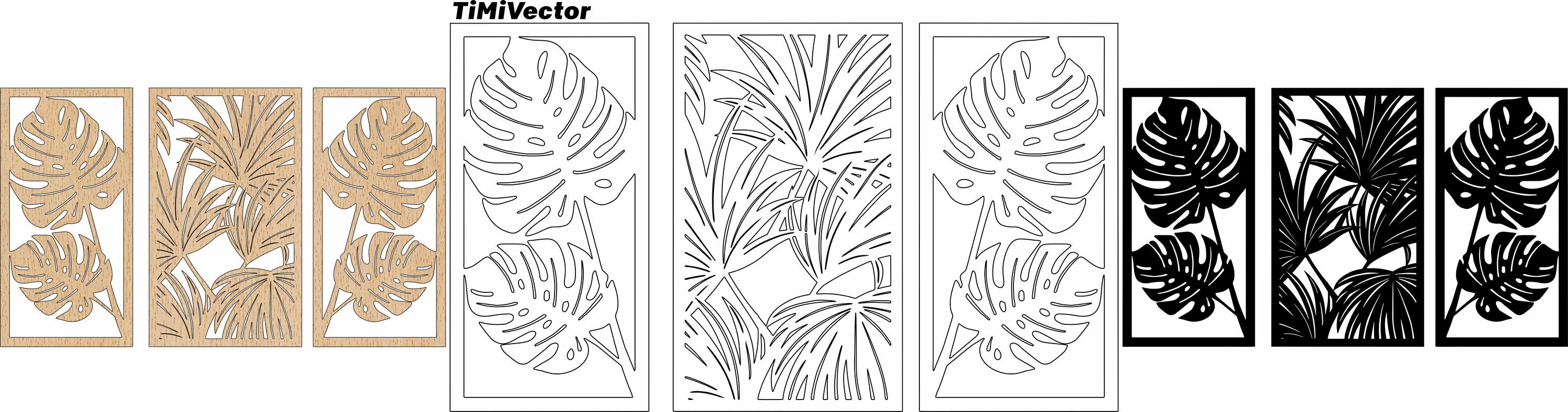 Monstera Leaf SVG Bundle, Laser Cut Files, CNC Vector (digital Download ...