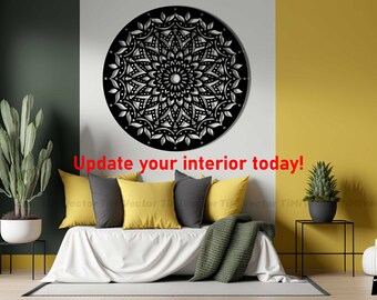 Laser Cut Mandala Wall Decor, Metal Art SVG DXF (Digital Download)