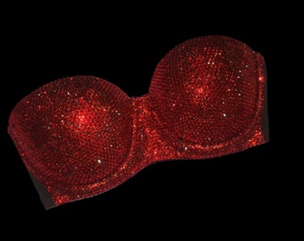 Siam Red Crystal Classic Design Diamond Crystal Bralet