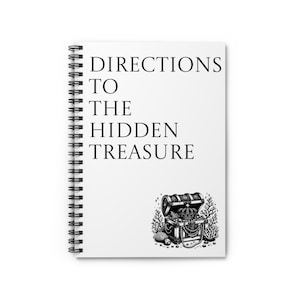 Instrucciones para el cuaderno espiral "El tesoro escondido": perfecto para diario, regalo para aventureros, toma de notas, planificador diario y amantes de los piratas.