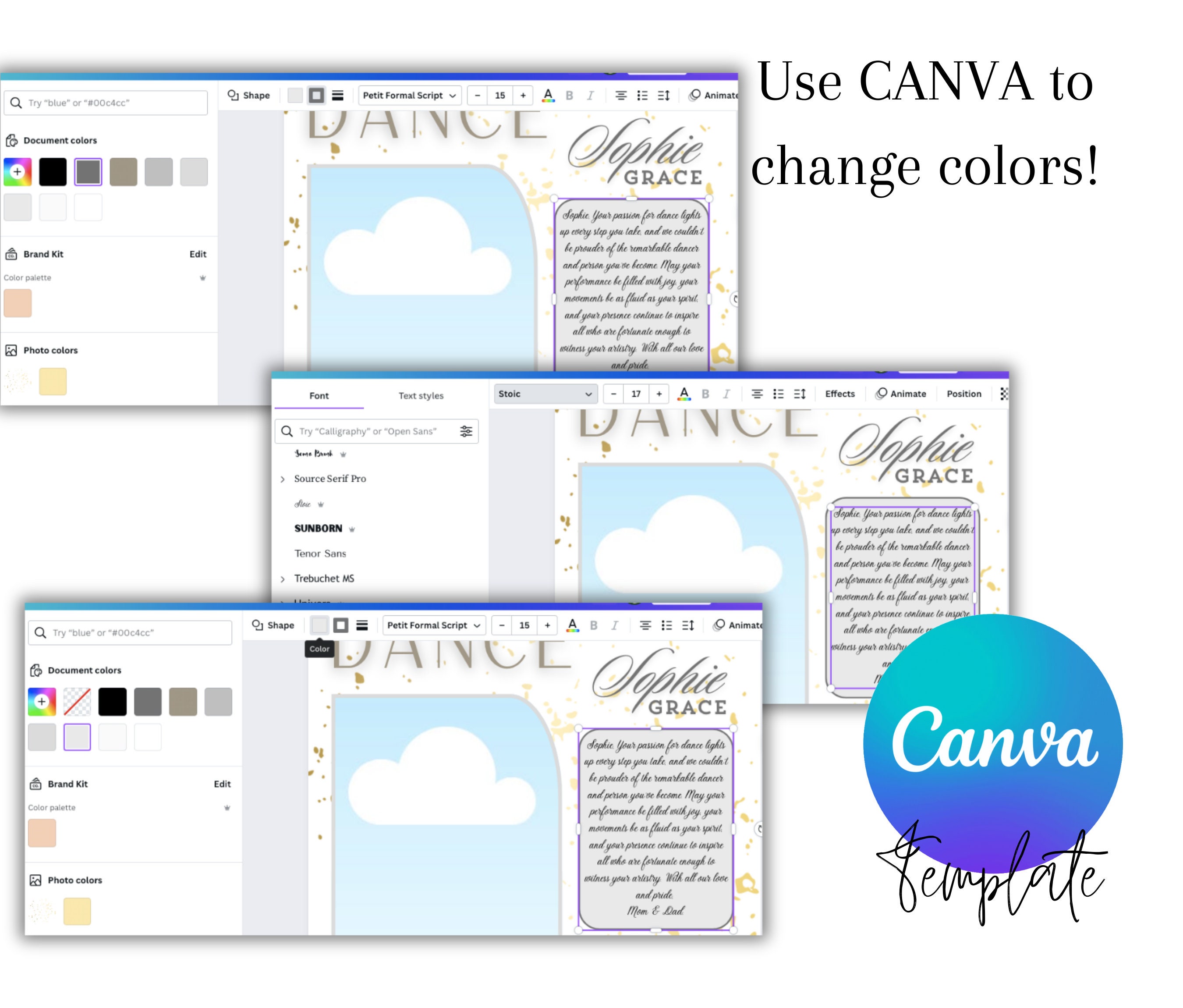 Elegant Recital Ad Tribute Self-editing in Canva | Ballet Dance Program ...