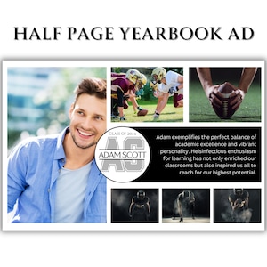 Yearbook Ad Template | Sports Football Yearbook Program Ad | Elementary Ad | Graduation Tribute | Design Ads | Yearbook Ad | Graduation Gift
