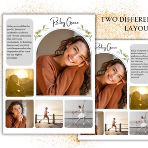 Sjabloon jaarboekadvertentie volledige pagina 2024 | Eenvoudig canvas personaliseren | Dansthema | Senior Graduate 2024 8,5 x 11 High School Grad | Thema sporters