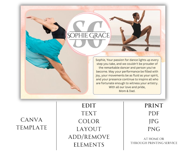 Half Page Dance Recital Ad Template | Canva Template DIY | Dance ...