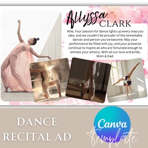 Half Page Template Dance Recital Flyer | Dance Recital Ad Dance Studio Recital Ad |Dance Recital Program Ad |Yearbook Ad Half Page IEditable