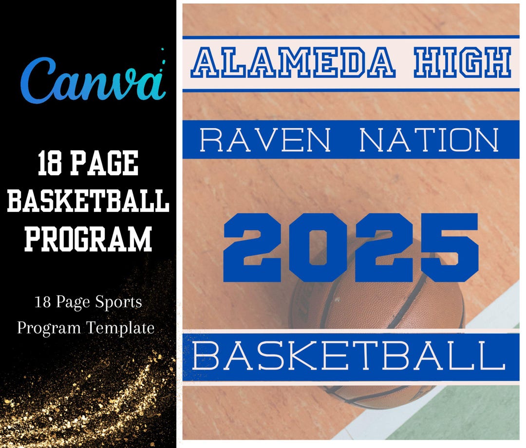 Basketball Season Program Template | 18-page Canva Design (digital ...