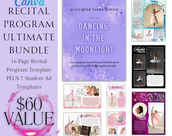 Ultimate Playbill Bundle + Program Ads | 16 page Show Program with Student Ads & Sponsor Placements + Studio Pages PLUS Student Ad Templates