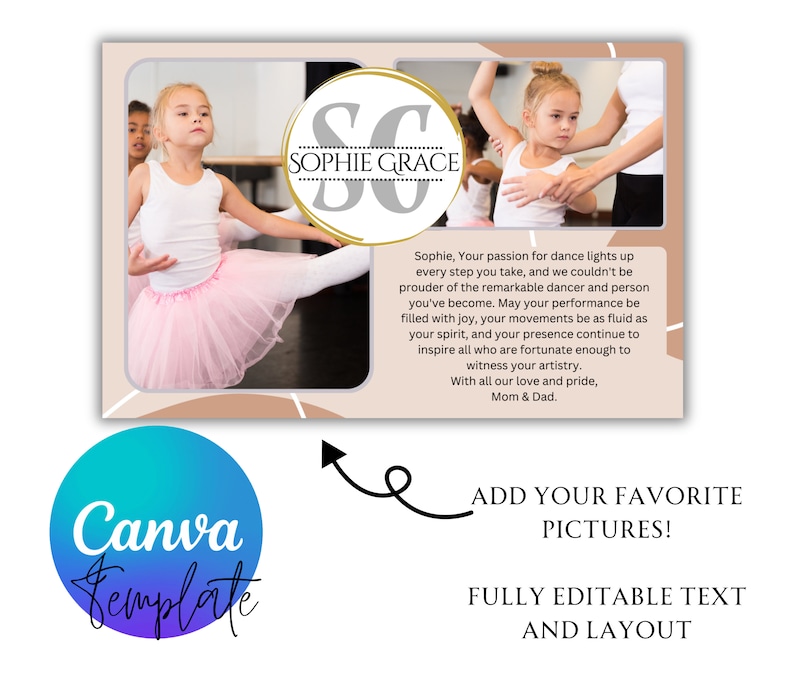Dance Recital Ad Template Half Page | Dance Recital Program Ad Template ...