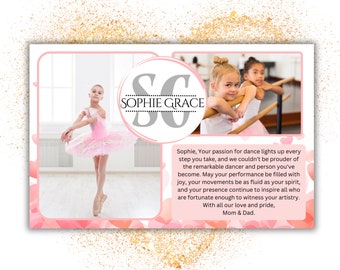 Dance Recital Ad Template Half Page | Dance Recital Program Ad Template |  Editable Dance Recital Ad | Girl Recital Gift | Yearbook Tribute