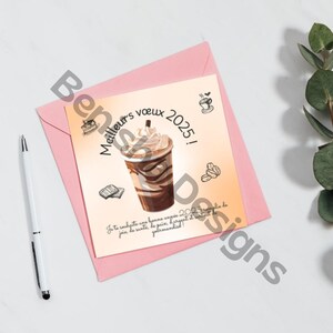 Carte de vœux - Chocolat chaud - Bonne année 2025