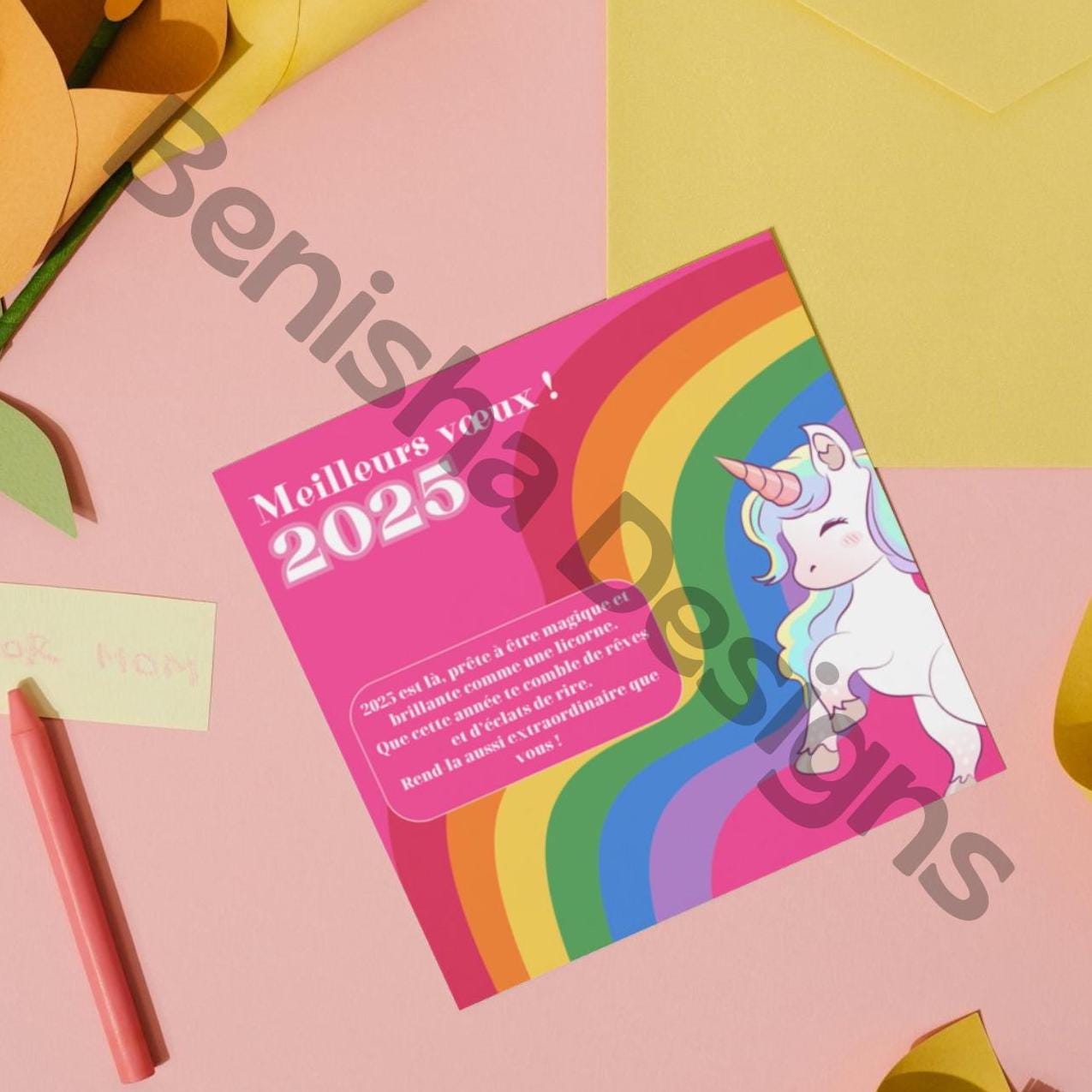 Greeting card - Unicorn - Happy New Year 2025!