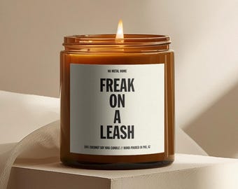 Vela Freak on a Leash / Korn, Nu Metal, Regalo para amantes de la música, Vela de soja y coco