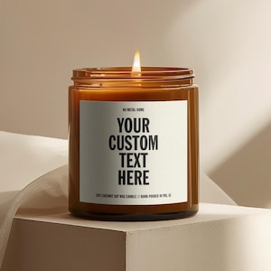 Custom Text Candle | Personalized Candle, Nu Metal Candle, Blank Label Candle, Private Label Candle, Custom Logo