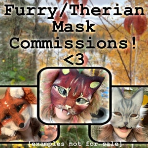 Furry/therian mask commissions | read description!!