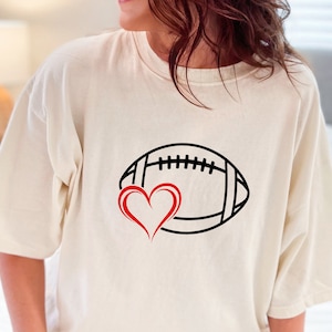 Football Heart Svg Png, Football T-Shirt, Football Mom Gifts, Football Love Svg, Wavy Football, Football Cut File, Digital Craft File