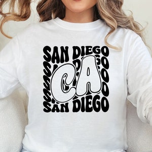 San Diego Wavy Svg Png, San Diego T-Shirt Design, Gifts, San Diego Svg, San Diego Love, Cut File, Digital Craft File