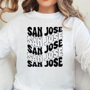 San Jose Wavy Svg Png, San Jose T-Shirt Design, San Jose City Gifts, San Jose Svg, San Jose Love, Cut File, Digital Craft File