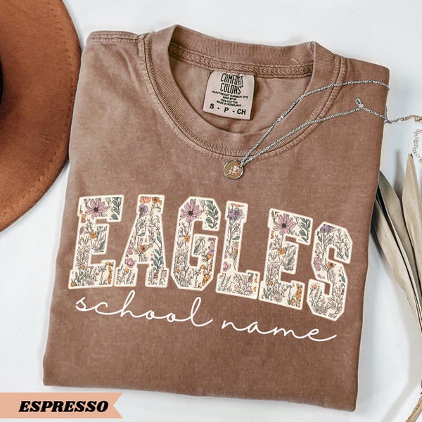 Camiseta de mascota personalizada, camiseta con espíritu escolar, camiseta personalizada para maestros Comfort Colors®, camiseta personalizada con el nombre del equipo para la vuelta al cole, camiseta para el día del partido