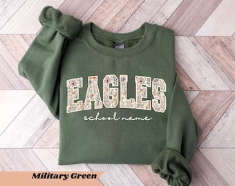 Custom School Mascot Sweatshirt, Retro Team Spirit Shirt, Game Day Crewneck, Personalized School Name, Football Mom Gift Idea