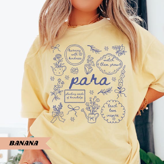 Comfort Colors® Paraprofessional Floral Shirt, Teacher Aide Shirt, Para Educator Gift, Back To School, Para Squad Shirt, Para Teacher Gift
